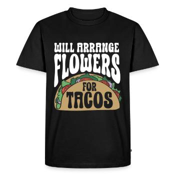 Fleuriste Fleur Florale Fleuristerie - T-shirt Premium bio Homme - noir - Devant - Nico (187cm)