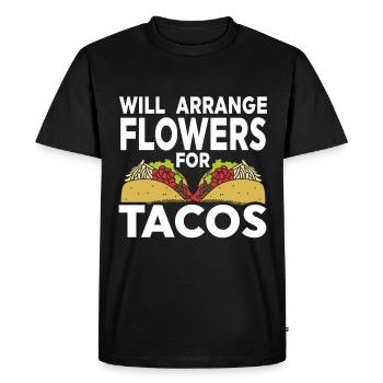 Fleuriste Fleur Florale Fleuristerie - T-shirt Premium bio Homme - noir - Devant - Nico (187cm)