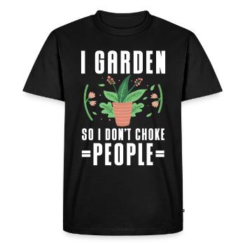 Plants Gardening Gardener - Men's Premium Organic T-Shirt - black - Front - Nico (187cm)