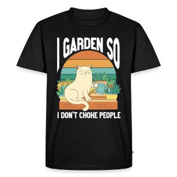 Plants Gardening Gardener - Men's Premium Organic T-Shirt - black - Front - Nico (187cm)