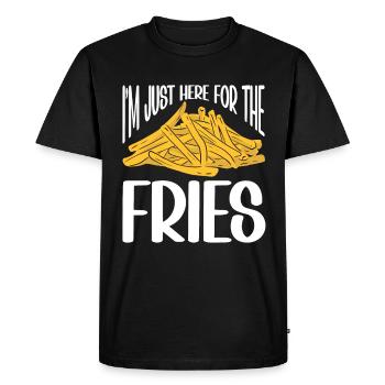French Fries Food Pun Potato - Men's Premium Organic T-Shirt - black - Front - Nico (187cm)