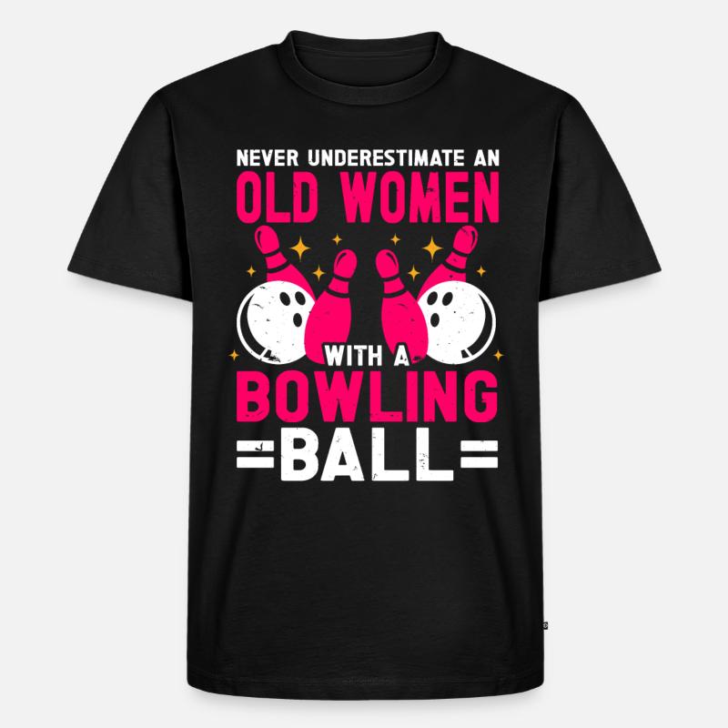 Bowling Ball Bowler - Männer Premium Bio T-Shirt - Schwarz