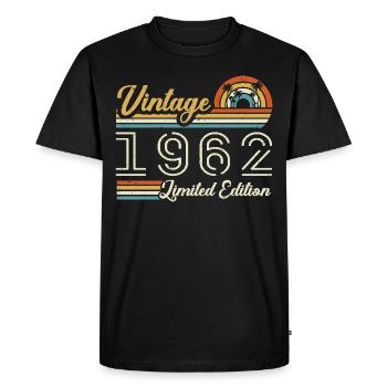 Anniversaire 6 63 Ans | Millésime 1962 Cadeau 1962 - T-shirt Premium bio Homme - noir - Devant - Nico (187cm)