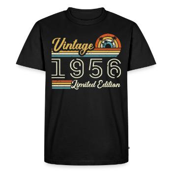 Anniversaire 69 Ans | Millésime 1956 Cadeau 1956 - T-shirt Premium bio Homme - noir - Devant - Nico (187cm)
