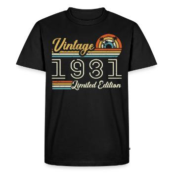 44 Years Birthday | Vintage 1981 Gift 1981 - Men's Premium Organic T-Shirt - black - Front - Nico (187cm)