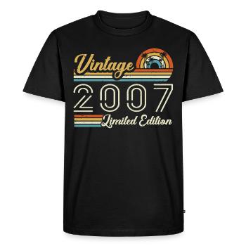 18th birthday | Vintage 2007 Gift 2007 - Men's Premium Organic T-Shirt - black - Front - Nico (187cm)