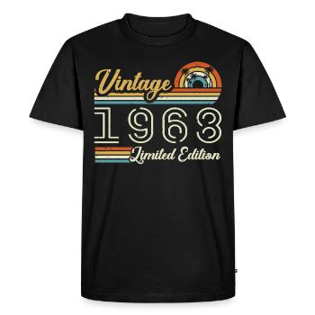 Anniversaire 57 Ans | Millésime 1968 Cadeau 1968 - T-shirt Premium bio Homme - noir - Devant - Nico (187cm)