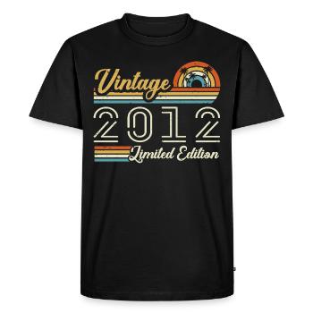 13 Year Anniversary | Vintage 2012 Gift 2012 - Men's Premium Organic T-Shirt - black - Front - Nico (187cm)