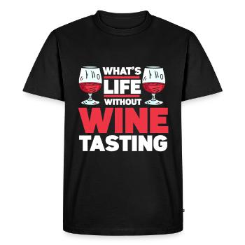 Wine Tasting Funny Wine Lover - Men's Premium Organic T-Shirt - black - Front - Nico (187cm)