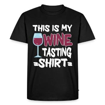 Wine Tasting Funny Wine Lover - Men's Premium Organic T-Shirt - black - Front - Nico (187cm)