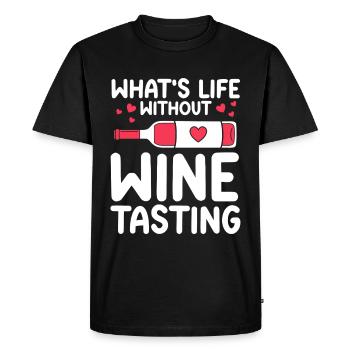 Wine Tasting Funny Wine Lover - Men's Premium Organic T-Shirt - black - Front - Nico (187cm)