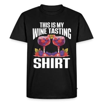 Wine Tasting Funny Wine Lover - Men's Premium Organic T-Shirt - black - Front - Nico (187cm)