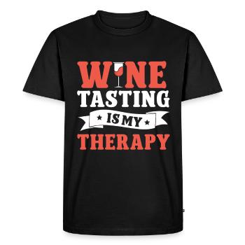 Wine Tasting Funny Wine Lover - Men's Premium Organic T-Shirt - black - Front - Nico (187cm)