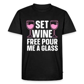 Wine Tasting Funny Wine Lover - Men's Premium Organic T-Shirt - black - Front - Nico (187cm)