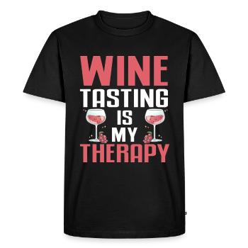 Wine Tasting Funny Wine Lover - Men's Premium Organic T-Shirt - black - Front - Nico (187cm)