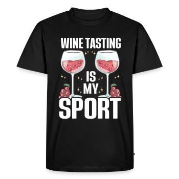 Wine Tasting Funny Wine Lover - Men's Premium Organic T-Shirt - black - Front - Nico (187cm)