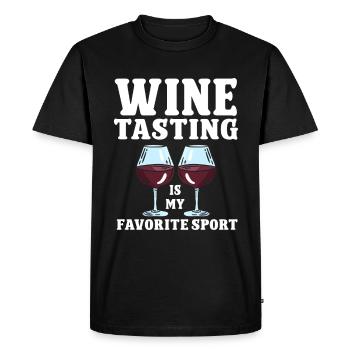 Wine Tasting Funny Wine Lover - Men's Premium Organic T-Shirt - black - Front - Nico (187cm)
