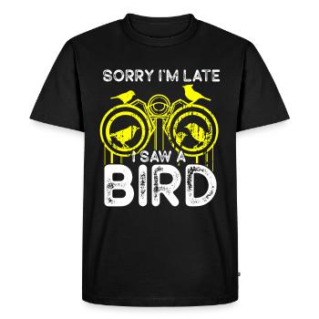 Observation des oiseaux Mignon Amoureux des oiseaux - T-shirt Premium bio Homme - noir - Devant - Nico (187cm)