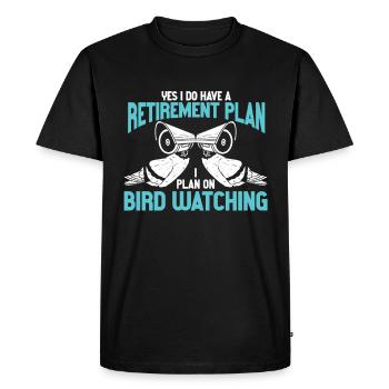 Observation des oiseaux Mignon Amoureux des oiseaux - T-shirt Premium bio Homme - noir - Devant - Nico (187cm)