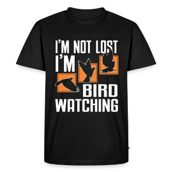 Observation des oiseaux Mignon Amoureux des oiseaux - T-shirt Premium bio Homme - noir - Devant - Nico (187cm)