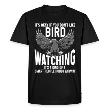 Observation des oiseaux Mignon Amoureux des oiseaux - T-shirt Premium bio Homme - noir - Devant - Nico (187cm)