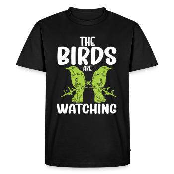 Observation des oiseaux Mignon Amoureux des oiseaux - T-shirt Premium bio Homme - noir - Devant - Nico (187cm)