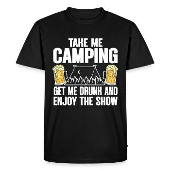 Camping Campfire Camper - Men's Premium Organic T-Shirt - black - Front - Nico (187cm)