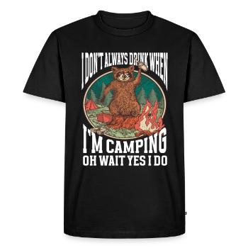 Camping Campfire Camper - Men's Premium Organic T-Shirt - black - Front - Nico (187cm)