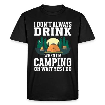 Camping Campfire Camper - Men's Premium Organic T-Shirt - black - Front - Nico (187cm)