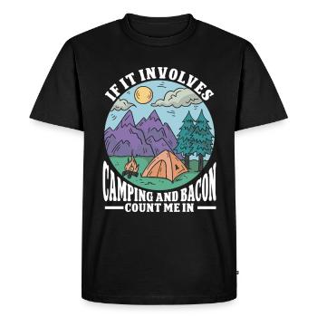Camping Campfire Camper - Men's Premium Organic T-Shirt - black - Front - Nico (187cm)