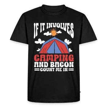 Camping Campfire Camper - Men's Premium Organic T-Shirt - black - Front - Nico (187cm)
