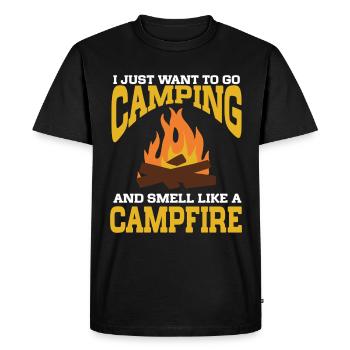 Camping Campfire Camper - Men's Premium Organic T-Shirt - black - Front - Nico (187cm)