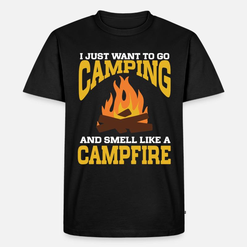 Camping Campfire Camper - Männer Premium Bio T-Shirt - Schwarz