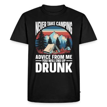 Camping Campfire Camper - Men's Premium Organic T-Shirt - black - Front - Nico (187cm)