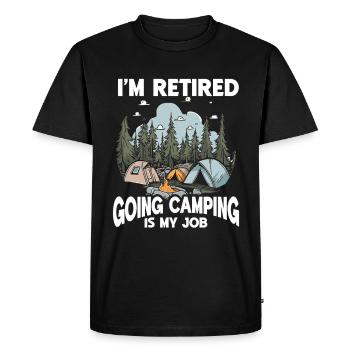 Camping Campfire Camper - Men's Premium Organic T-Shirt - black - Front - Nico (187cm)