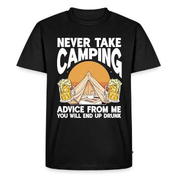Camping Campfire Camper - Men's Premium Organic T-Shirt - black - Front - Nico (187cm)