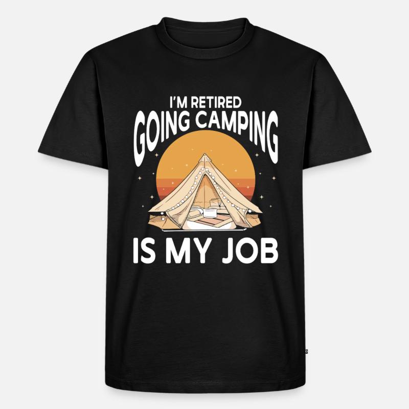 Camping Campfire Camper - Männer Premium Bio T-Shirt - Schwarz