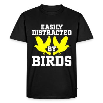 Observation des oiseaux Mignon Amoureux des oiseaux - T-shirt Premium bio Homme - noir - Devant - Nico (187cm)