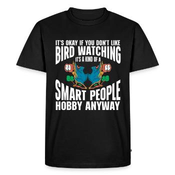 Observation des oiseaux Mignon Amoureux des oiseaux - T-shirt Premium bio Homme - noir - Devant - Nico (187cm)