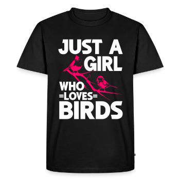 Observation des oiseaux Mignon Amoureux des oiseaux - T-shirt Premium bio Homme - noir - Devant - Nico (187cm)