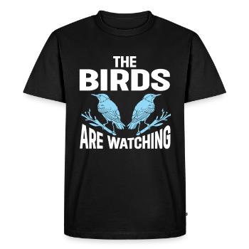 Observation des oiseaux Mignon Amoureux des oiseaux - T-shirt Premium bio Homme - noir - Devant - Nico (187cm)