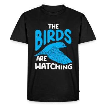 Observation des oiseaux Mignon Amoureux des oiseaux - T-shirt Premium bio Homme - noir - Devant - Nico (187cm)