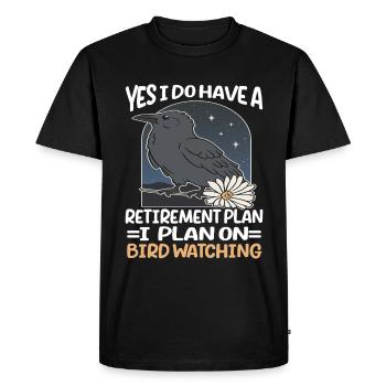 Observation des oiseaux Mignon Amoureux des oiseaux - T-shirt Premium bio Homme - noir - Devant - Nico (187cm)