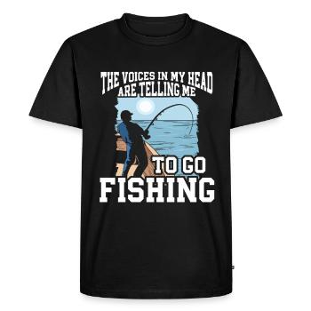 Conception de pêche Fish Lover Fisherman - T-shirt Premium bio Homme - noir - Devant - Nico (187cm)
