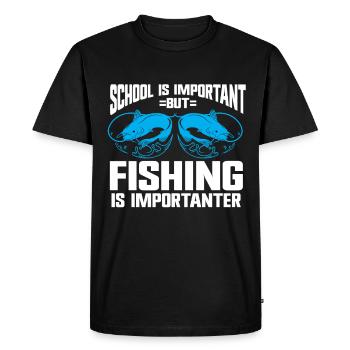 Conception de pêche Fish Lover Fisherman - T-shirt Premium bio Homme - noir - Devant - Nico (187cm)