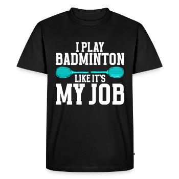 Joueur de badminton - T-shirt Premium bio Homme - noir - Devant - Nico (187cm)