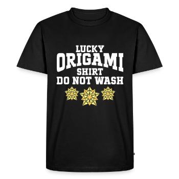 Pliage Origami Artiste Papier Chemise Origamiste - T-shirt Premium bio Homme - noir - Devant - Nico (187cm)
