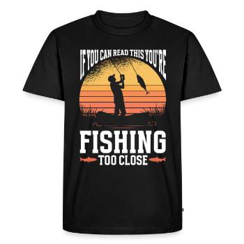 Conception de pêche Fish Lover Fisherman - T-shirt Premium bio Homme - noir - Devant - Nico (187cm)