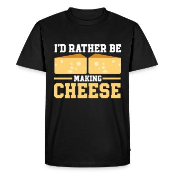 Fromagerie Amateur de fromage - T-shirt Premium bio Homme - noir - Devant - Nico (187cm)