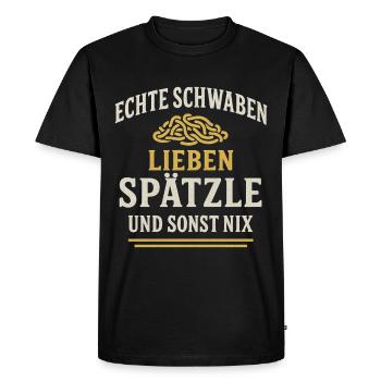 Echte Schwaben Lieben Spätzle und Sonst Nix - Männer Premium Bio T-Shirt - Schwarz - Vorne - Nico (187cm)